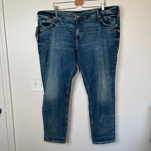 Silver Jeans Girlfriend Universal Fit Mid Rise Skinny Leg Eco-Friendly jeans 24 - Picture 6 of 12